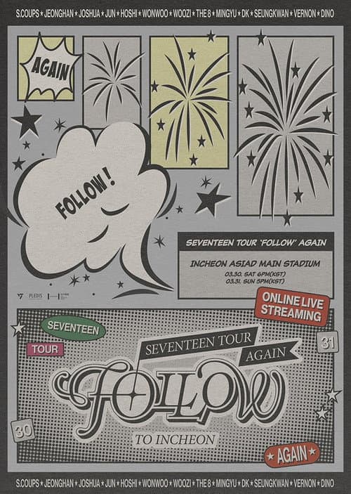 Plakat: SEVENTEEN TOUR 'FOLLOW' AGAIN TO INCHEON